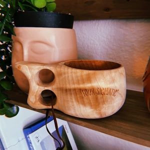 Camping/Boho Cup, handmade from wood.